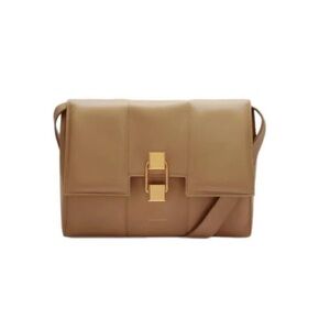 DeMellier Tan Leather Shoulder Bag with Gold Hardware
